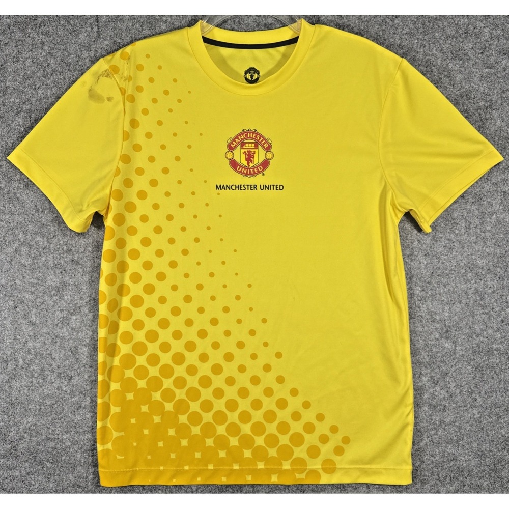 Manchester United Yellow Polka Dot Shirt Me Jersey Shirt Top Size Medium